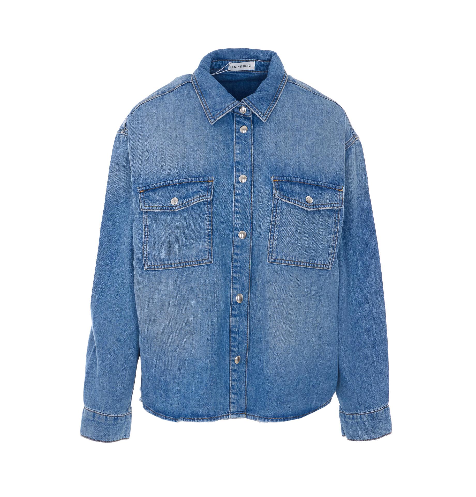anine bing shirts blue cotton - women