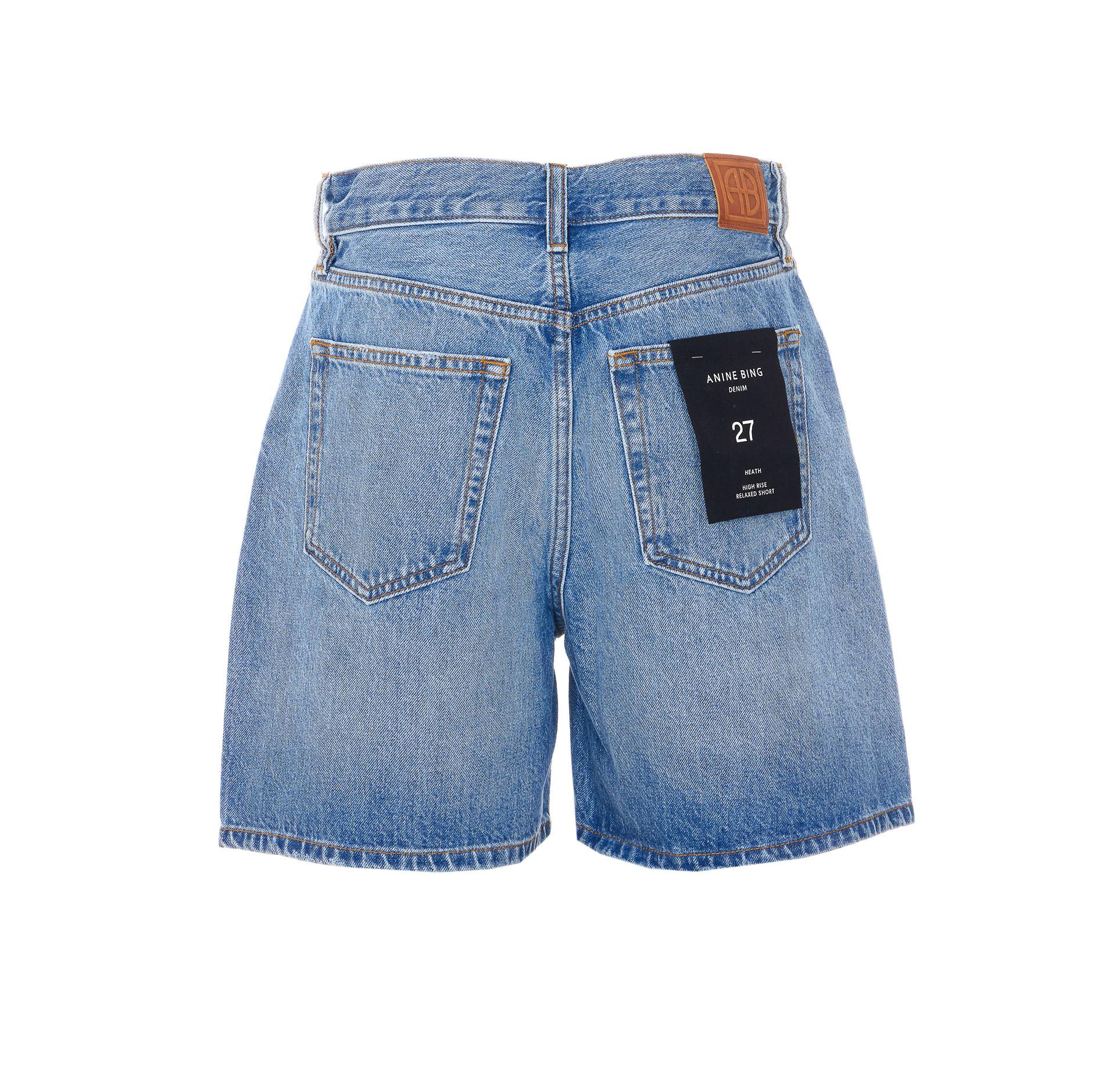anine bing shorts blue cotton - women