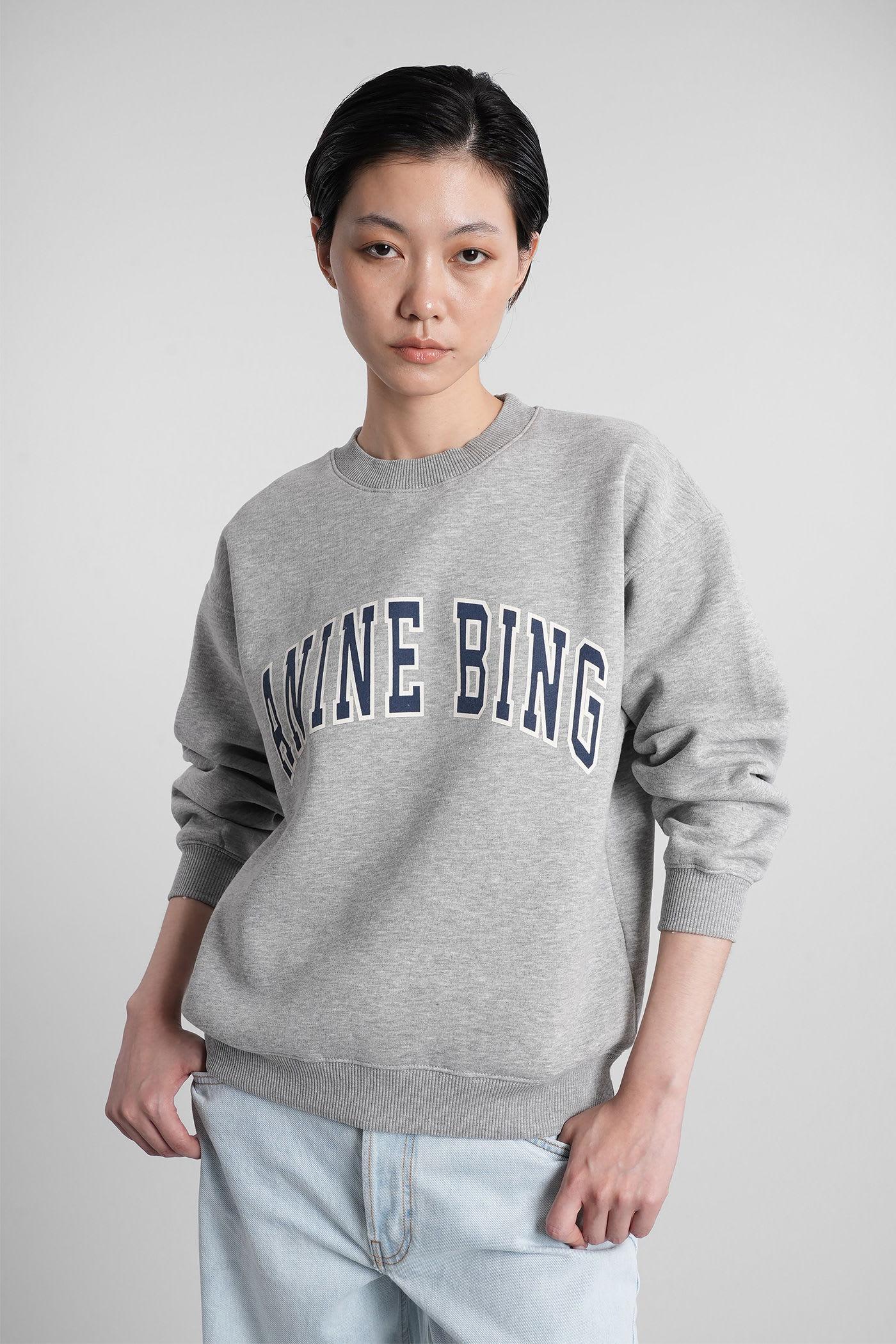 anine bing spencer sweatshirt in grey cotton