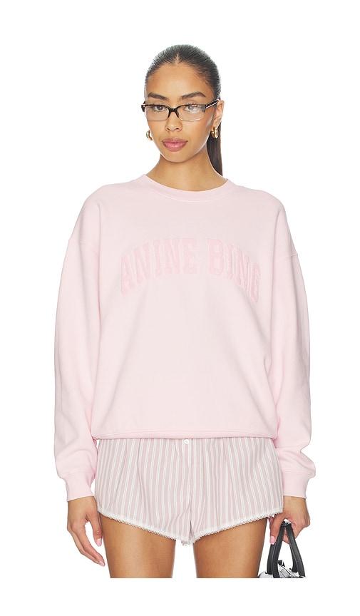anine bing spencer sweatshirt in rose.