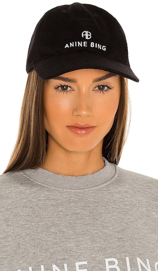 anine bing sport jeremy baseball cap in black.