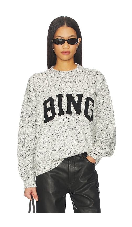 anine bing sydney crew sweater in gray.