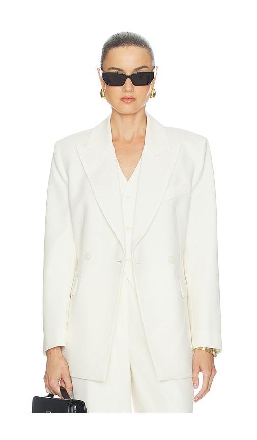 anine bing tiphaine blazer in cream.