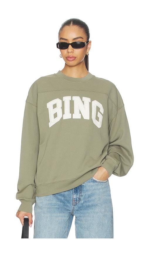 anine bing trenton sweatshirt bing in sage.