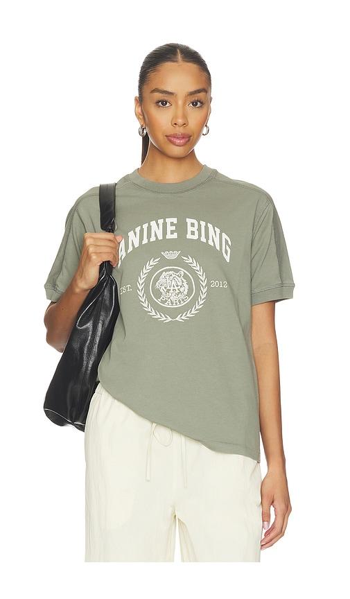 anine bing walker collegiate tee in sage.