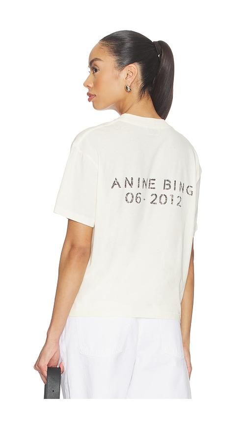 anine bing walker soft stencil tee in cream.