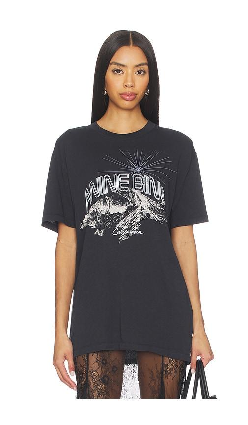 anine bing walker tee california in black.