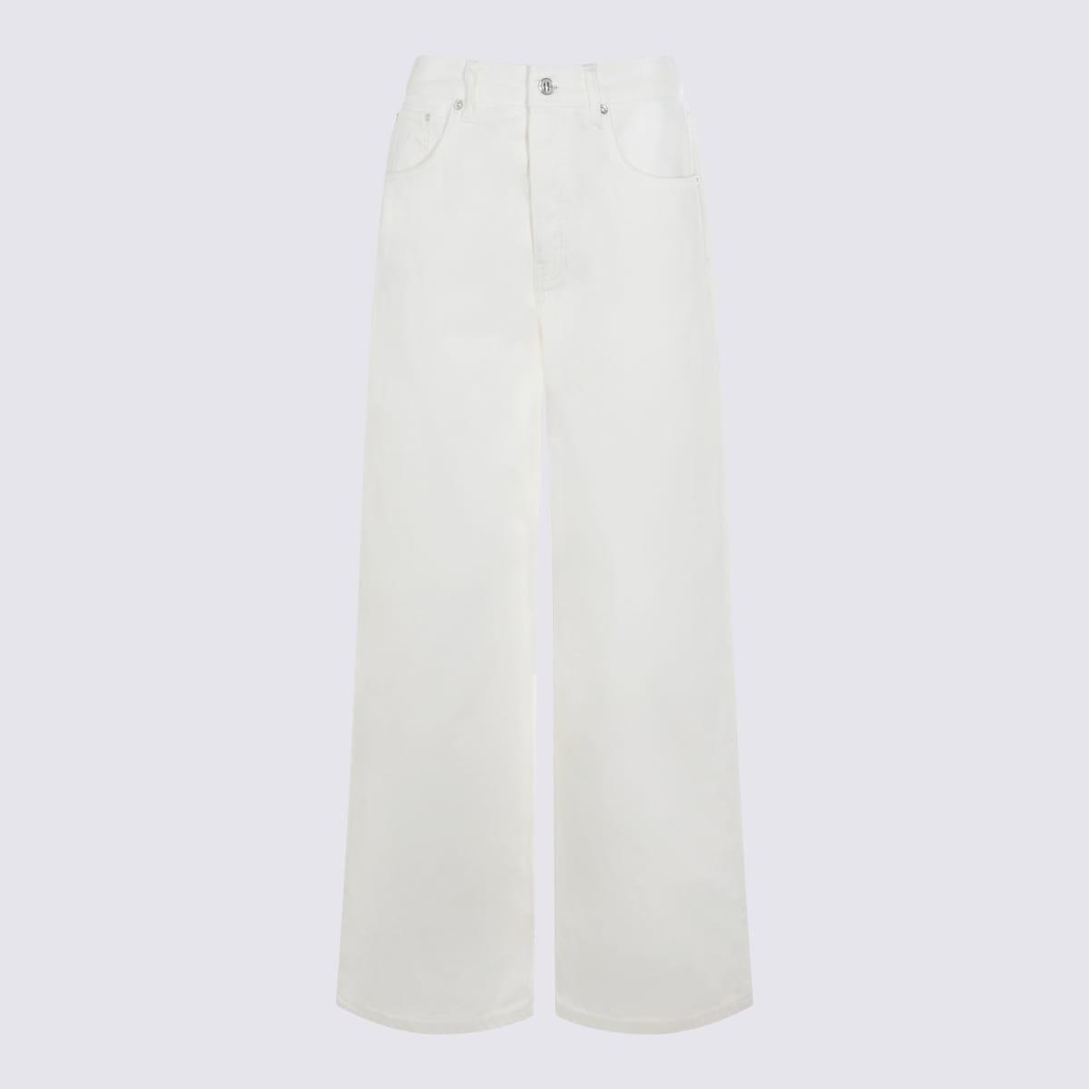 anine bing white cotton jeans