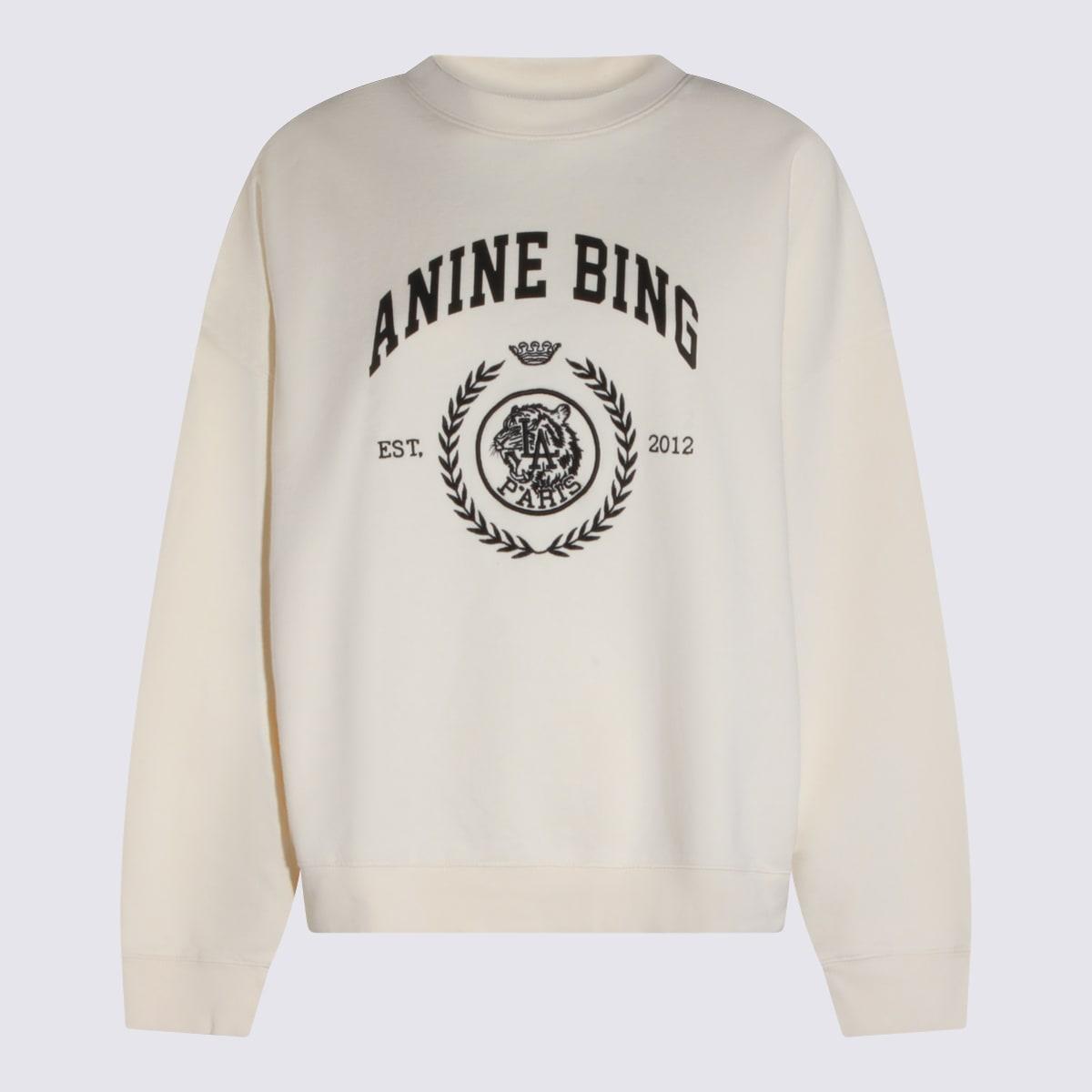 anine bing white cotton sweatshirt