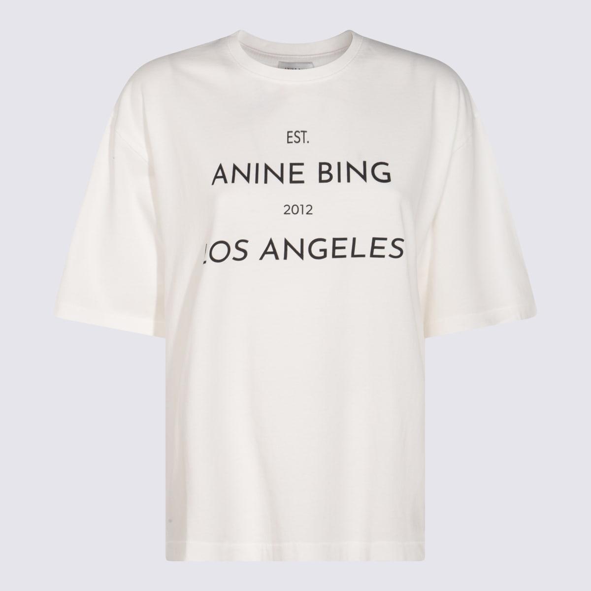 anine bing white cotton t-shirt