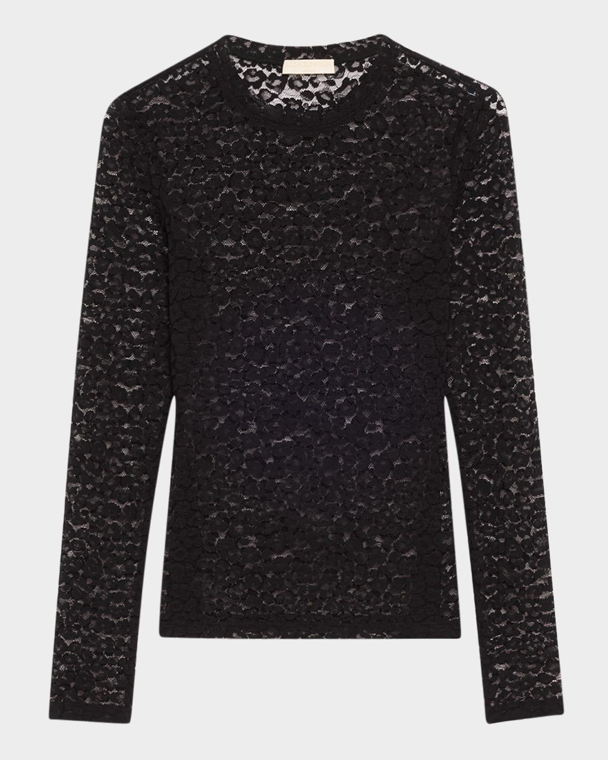 anise leopard long-sleeve top