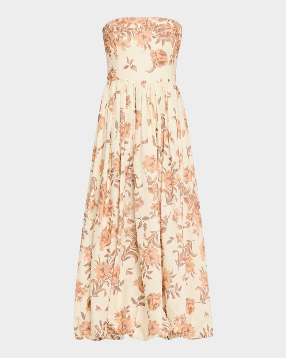 anisha strapless linen bubble dress