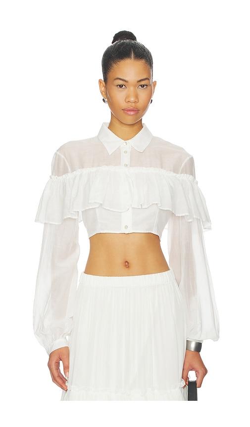 aniye by carmen crop shirt in fairy milk in cream.
