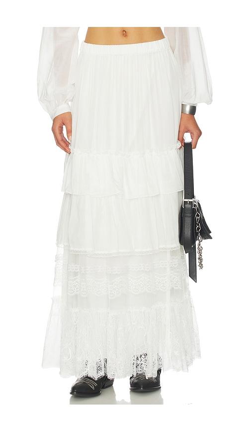 aniye by carmen long skirt in fairy milk in white.