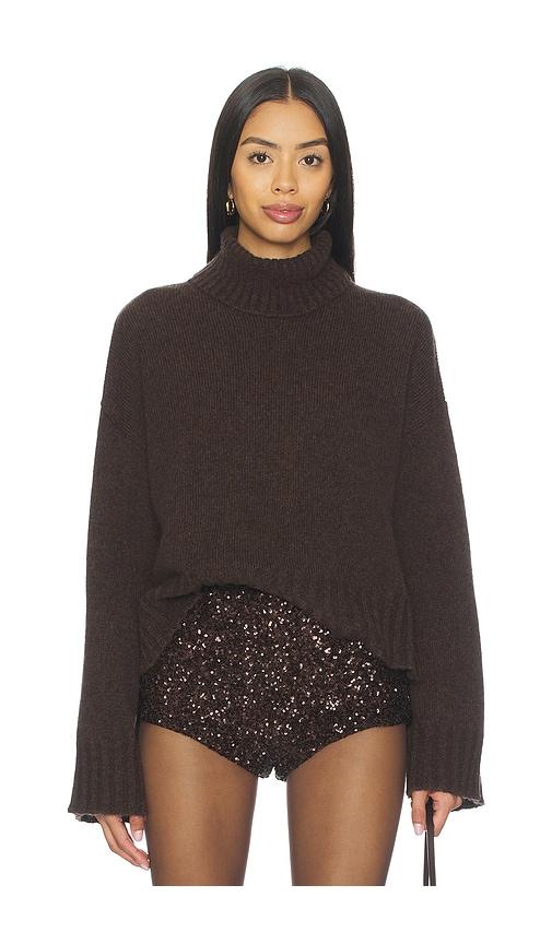 aniye by chris turtleneck sweater in brown.