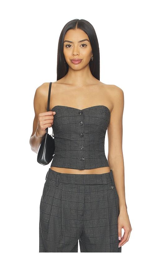 aniye by daliah corset top in grey.