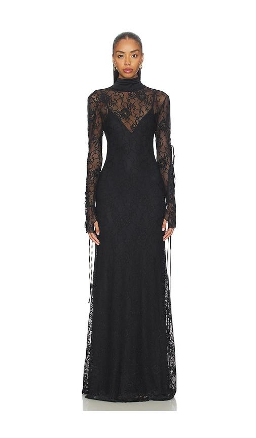 aniye records irma maxi dress in black.