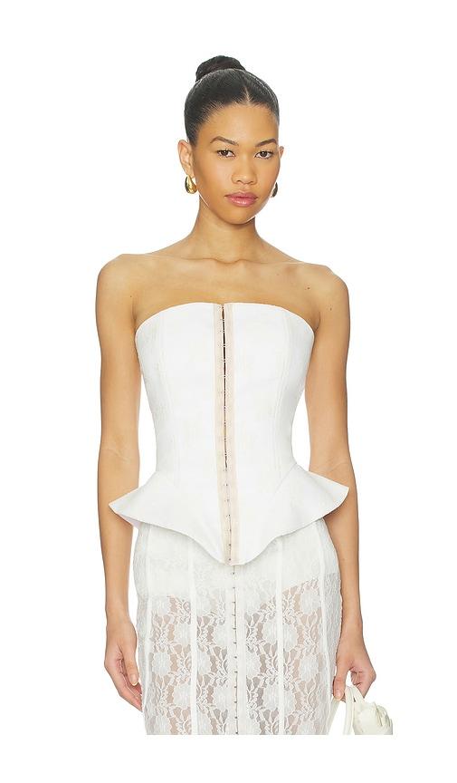 aniye records nilde bustier top in cream.