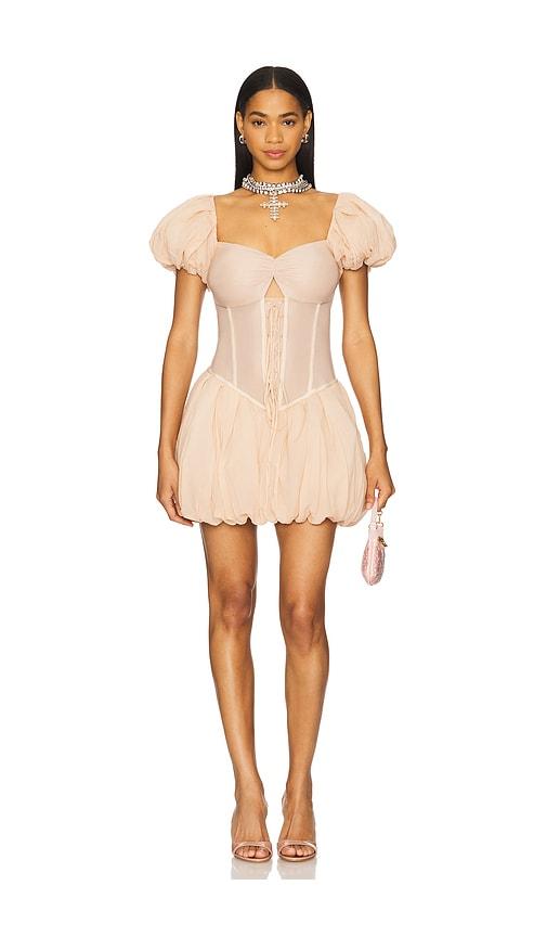 aniye records sally balloon dress in blush.
