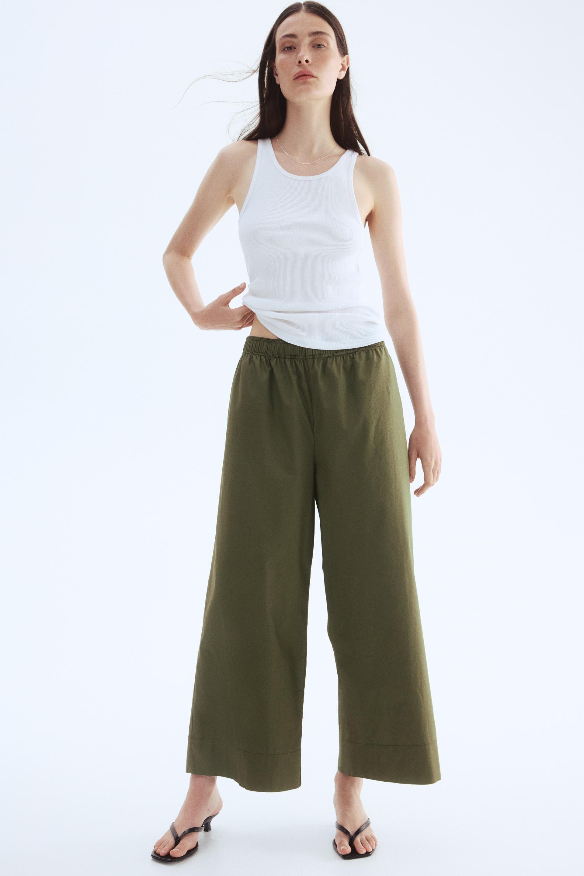 ankle-length cotton pants