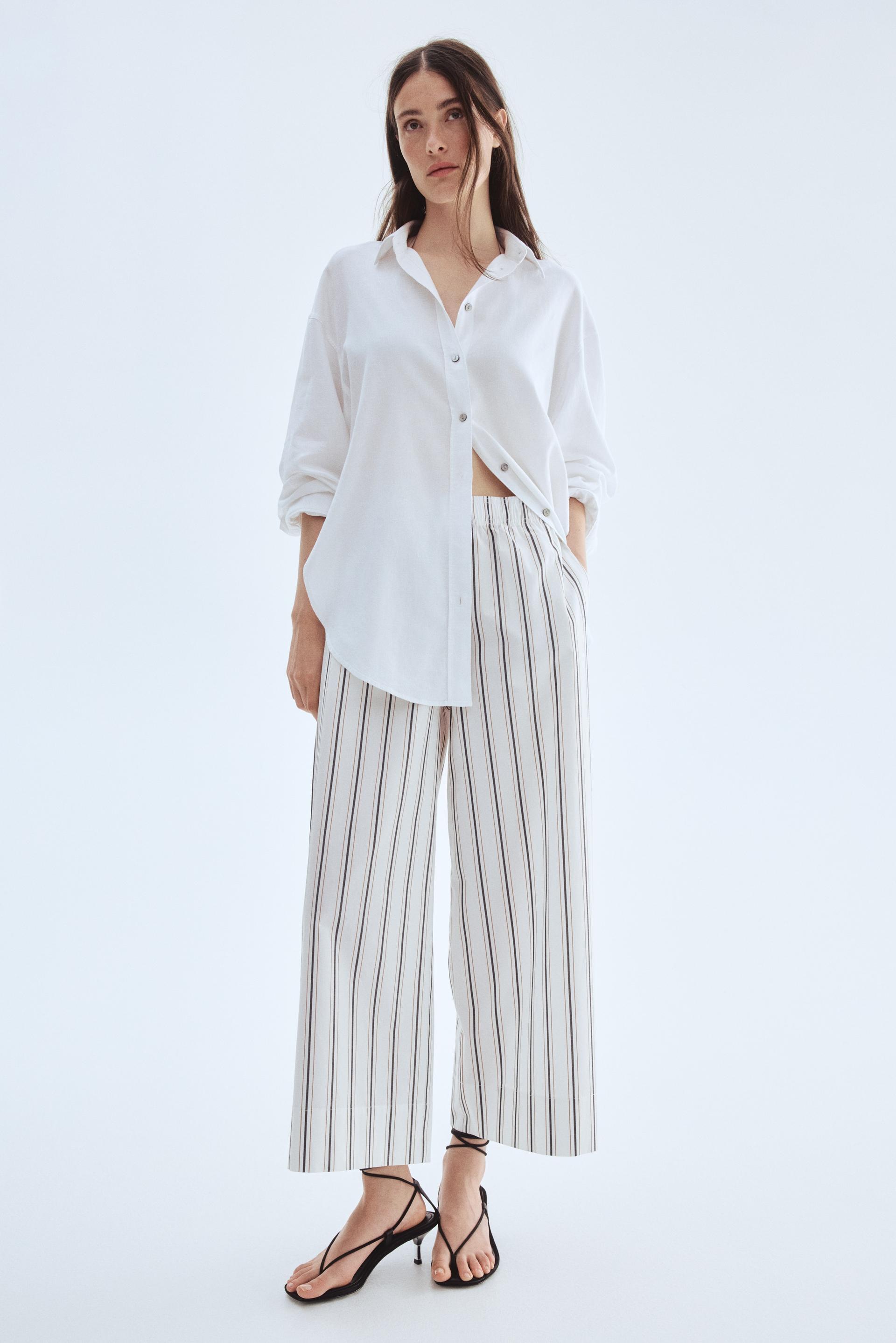 ankle-length cotton pants