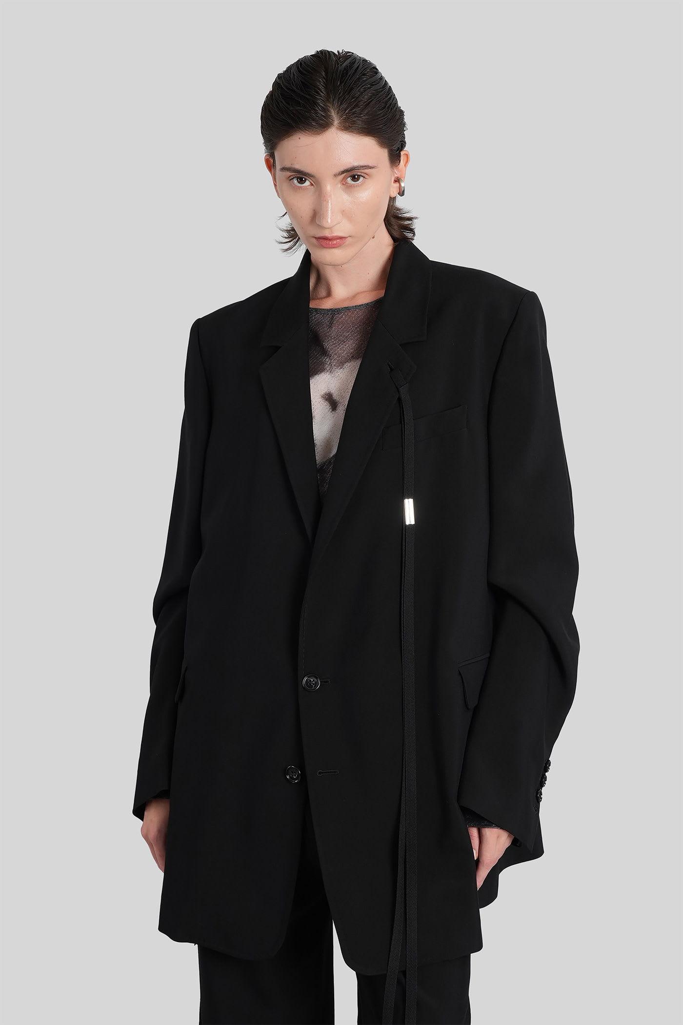 ann demeulemeester agnes blazer in black viscose