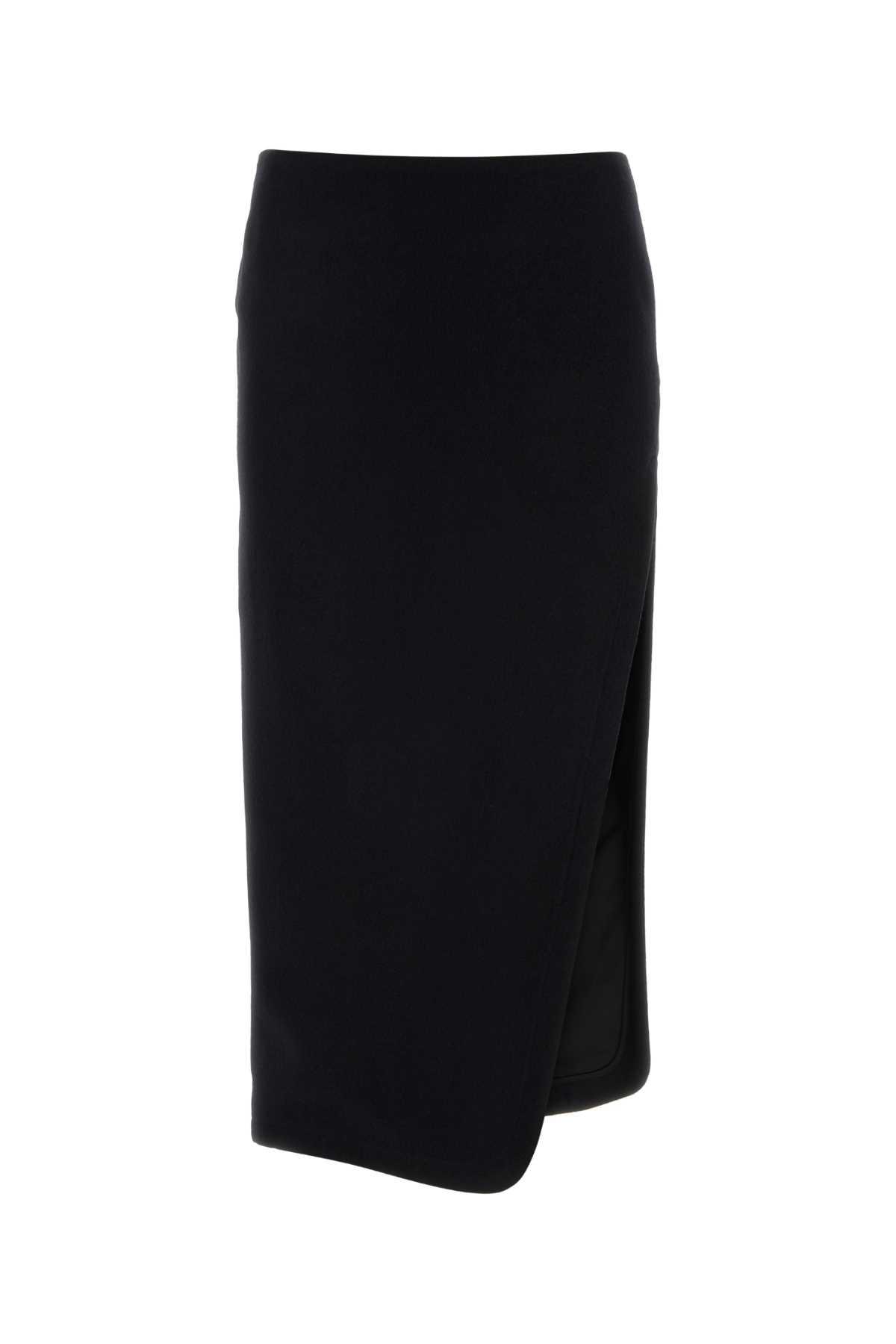 ann demeulemeester black felt oline skirt