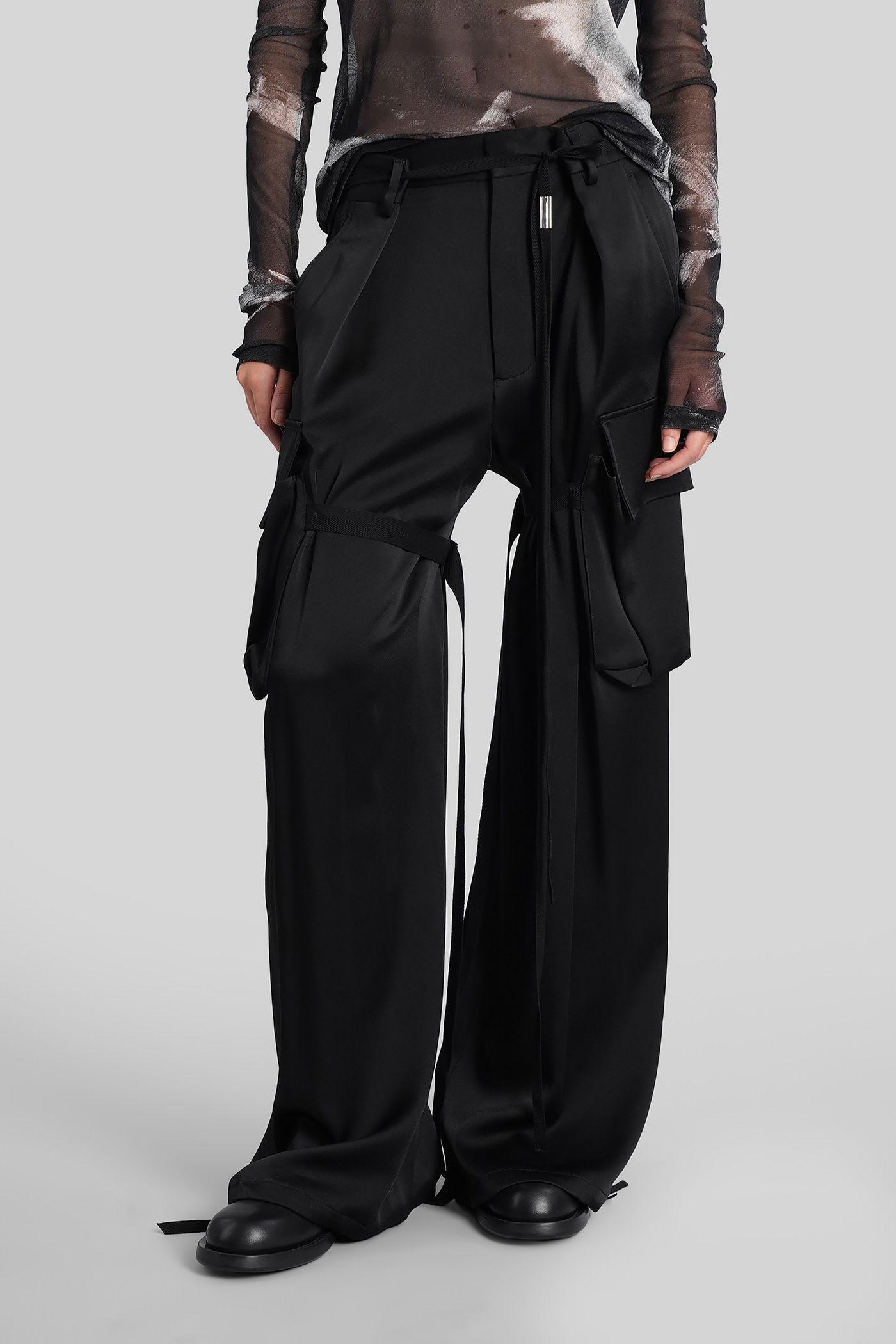 ann demeulemeester fressa pants in black acetate