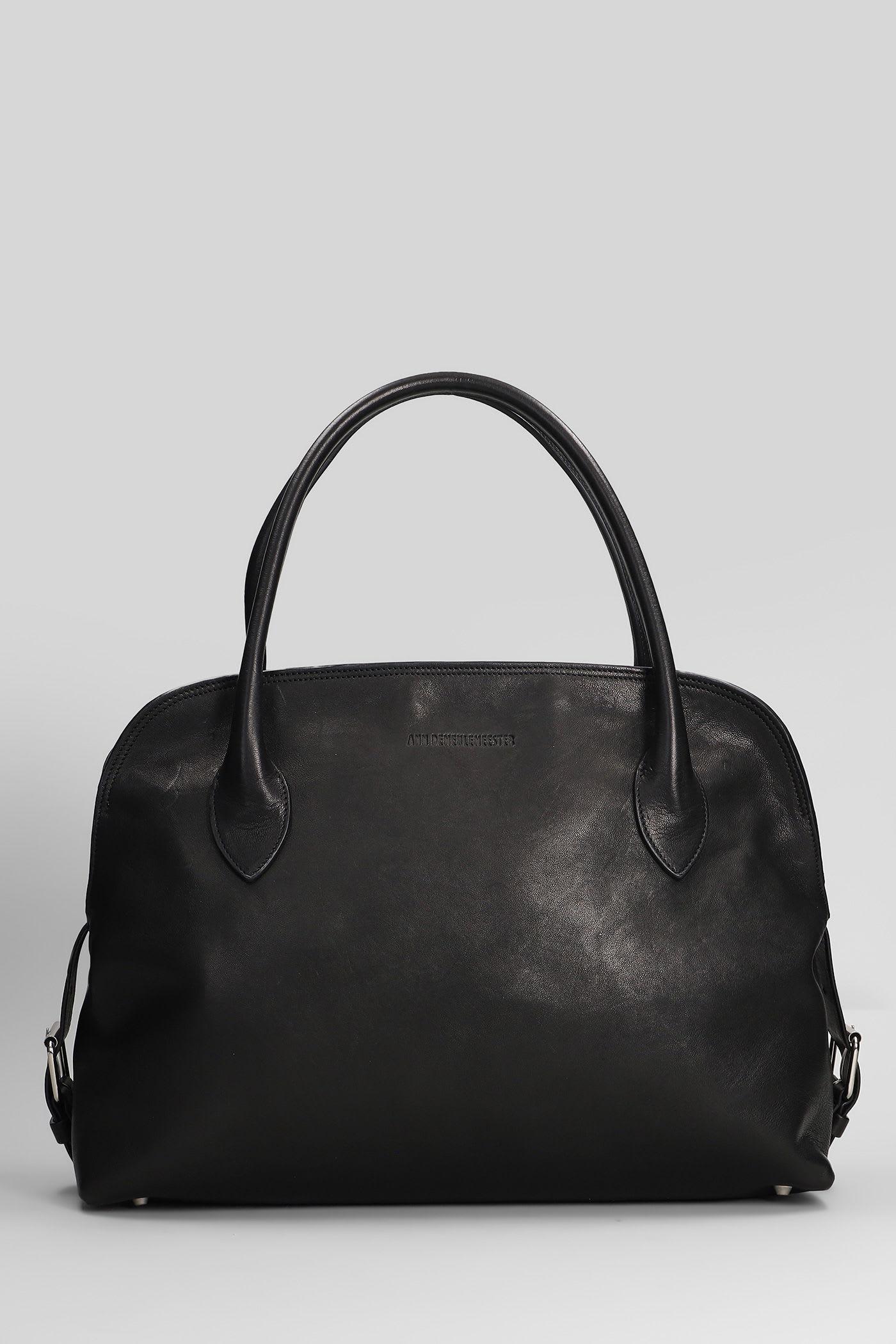 ann demeulemeester josse tote in black leather