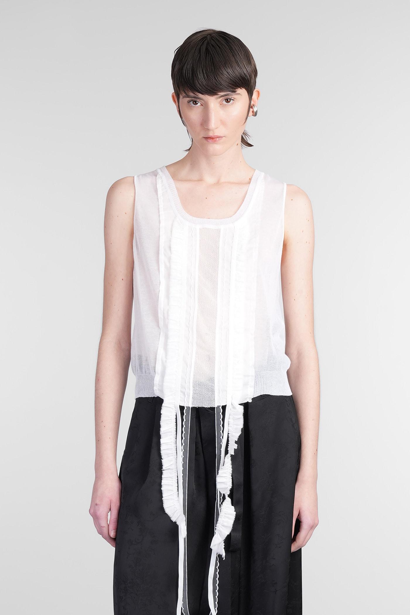 ann demeulemeester lotta topwear in white cotton