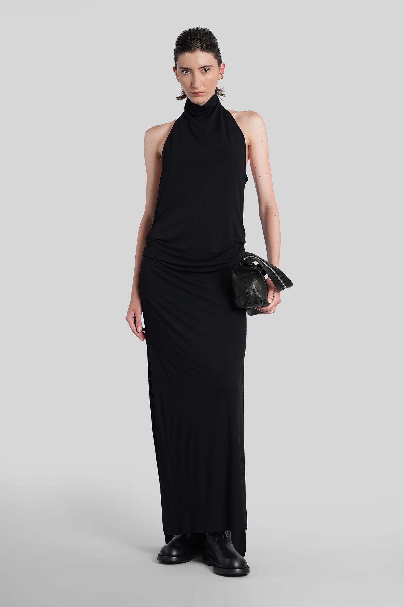 ann demeulemeester rut long dress in black viscose