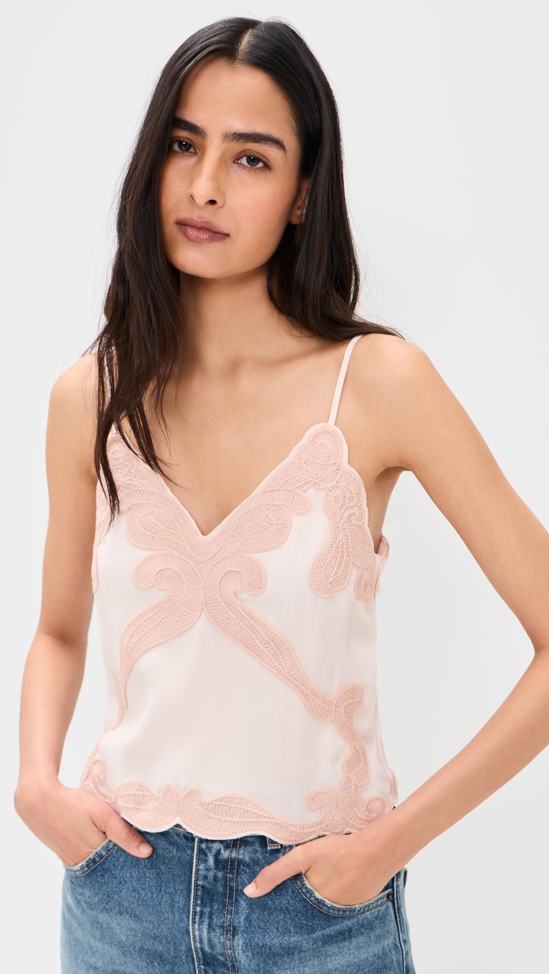 ann embroidered tank top