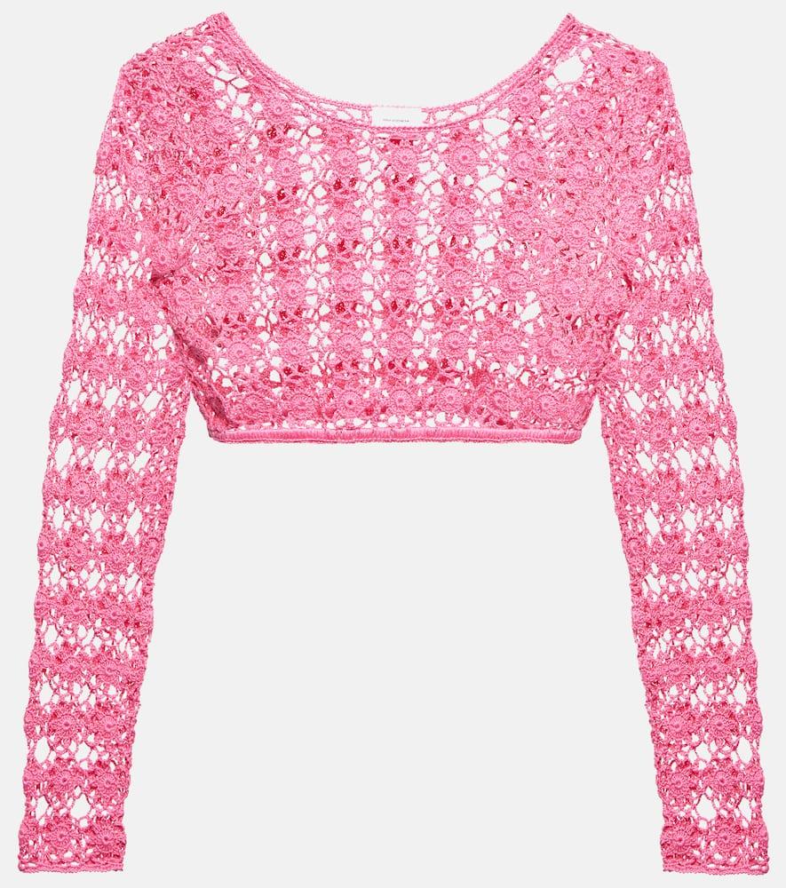 anna kosturova bella crochet cotton crop top