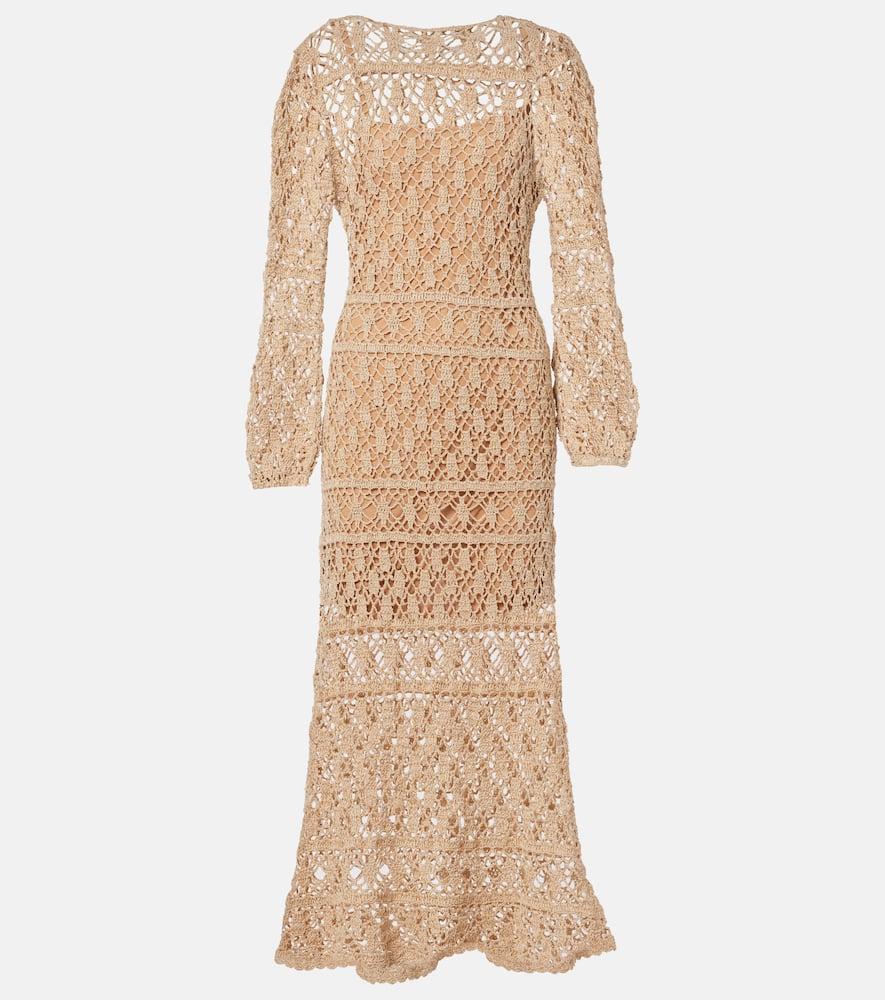 anna kosturova bianca cotton crochet maxi dress