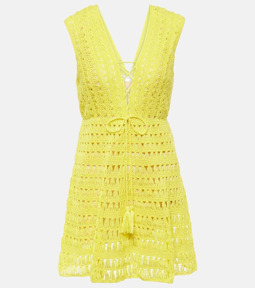 anna kosturova bianca cotton crochet minidress