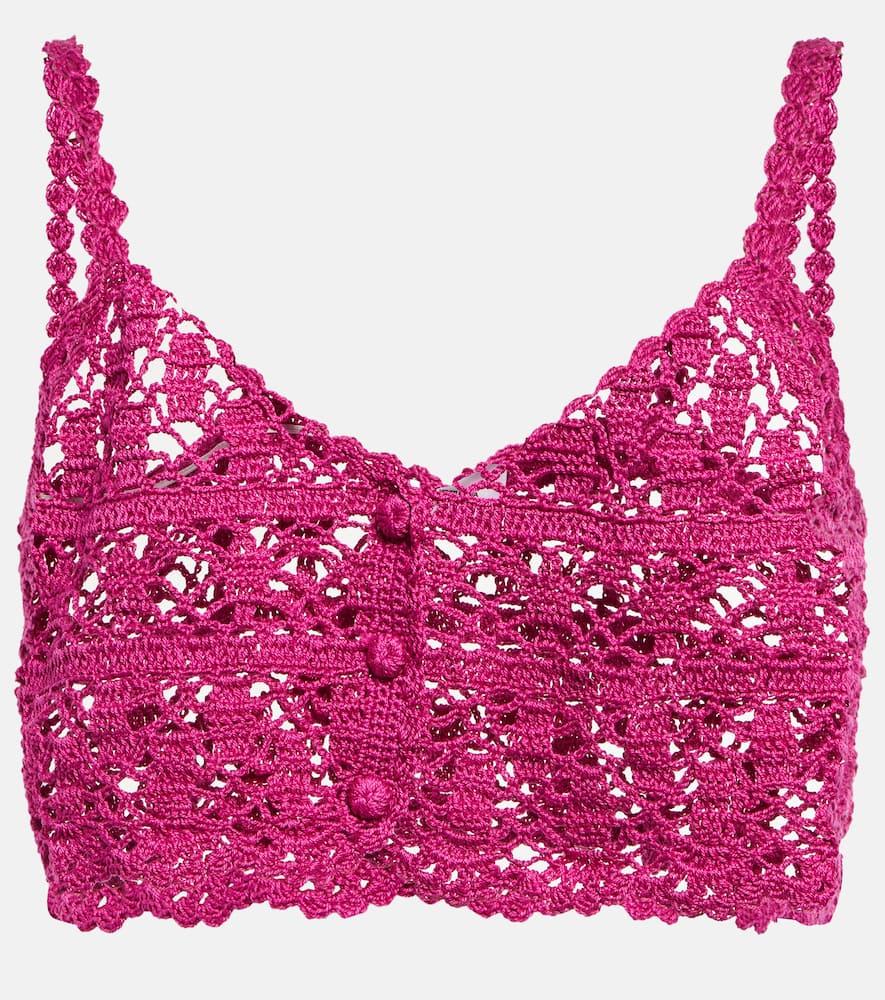 anna kosturova bianca crochet cotton crop top