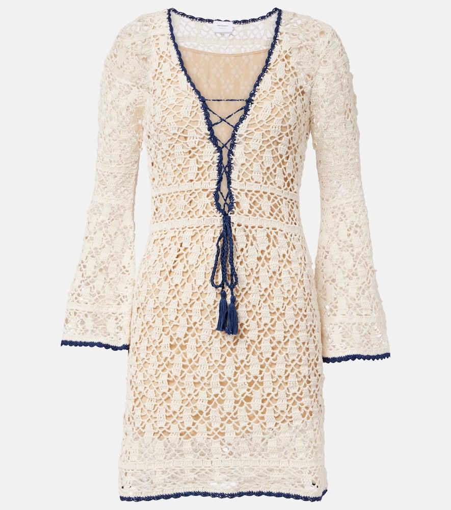 anna kosturova bianca crochet cotton minidress