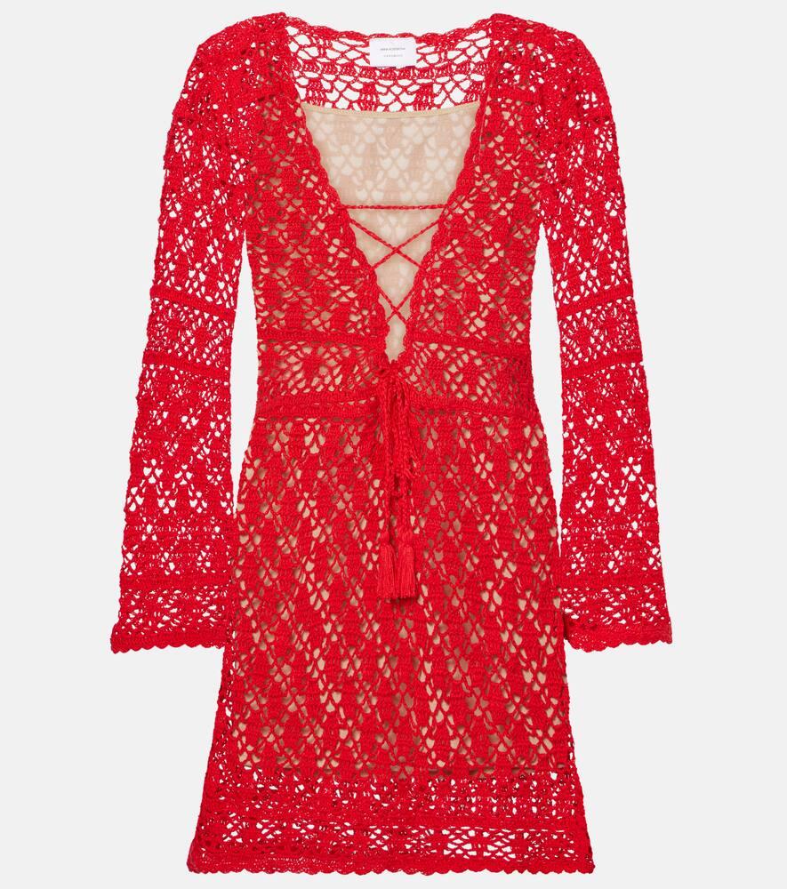 anna kosturova bianca crochet cotton minidress