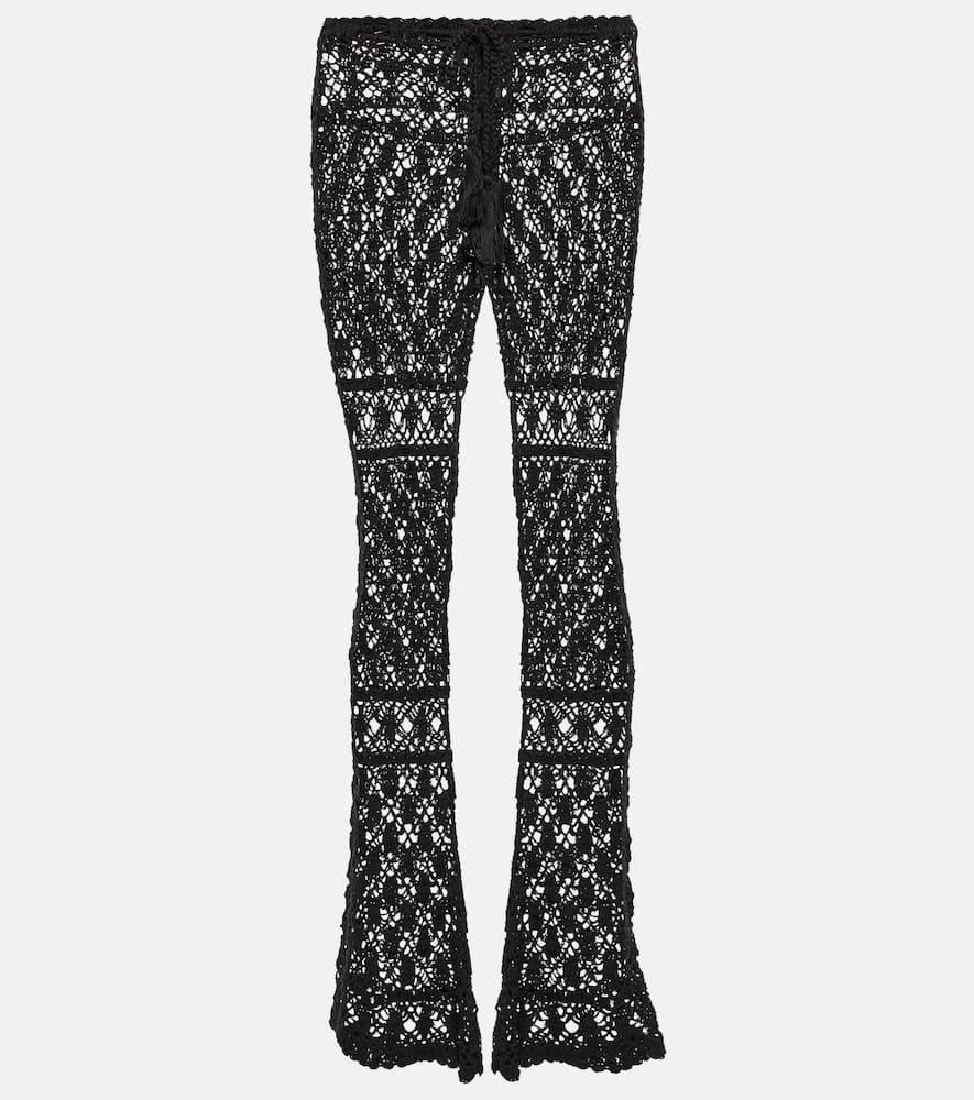 anna kosturova bianca crocheted cotton pants
