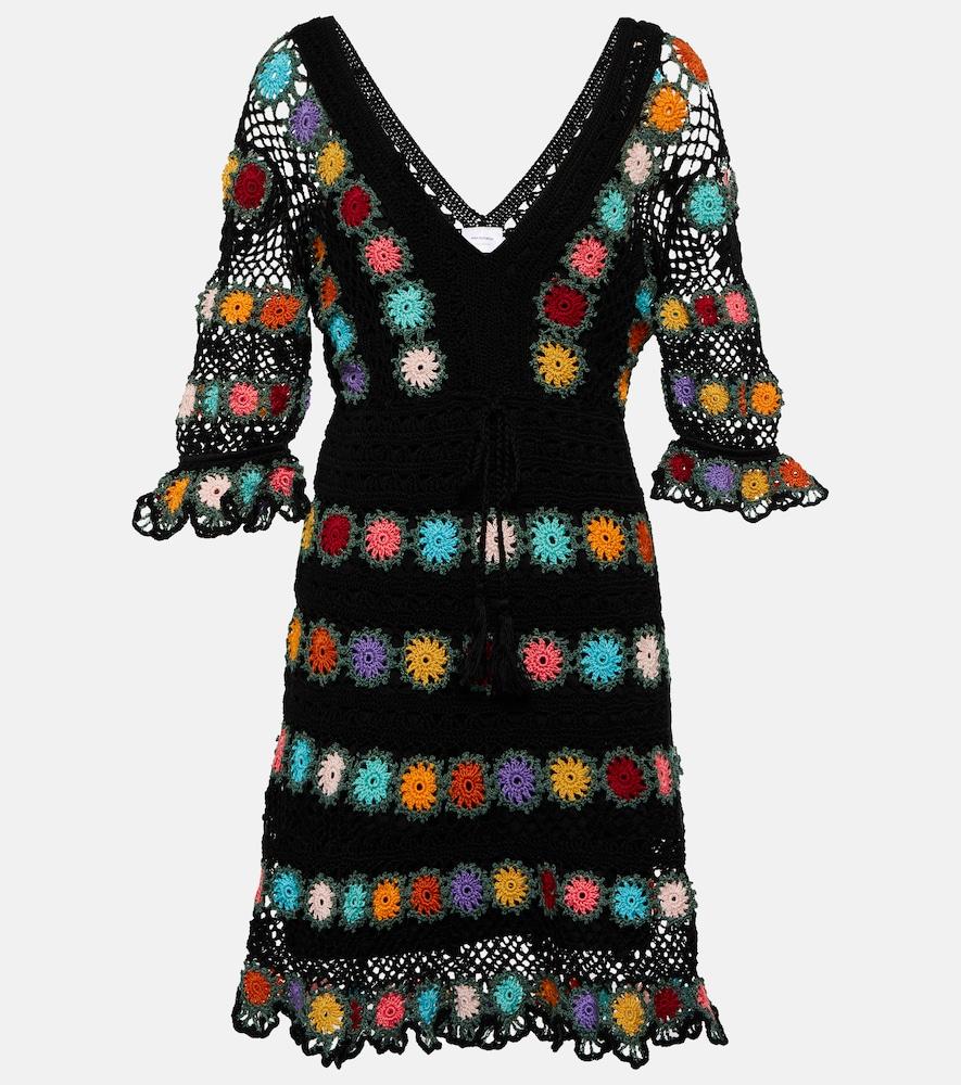 anna kosturova bouquet crochet cotton minidress