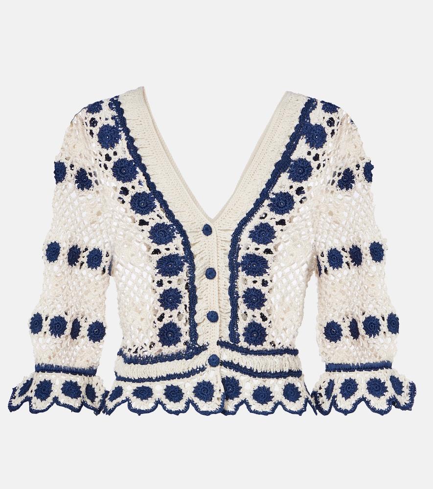 anna kosturova bouquette crochet cotton cardigan