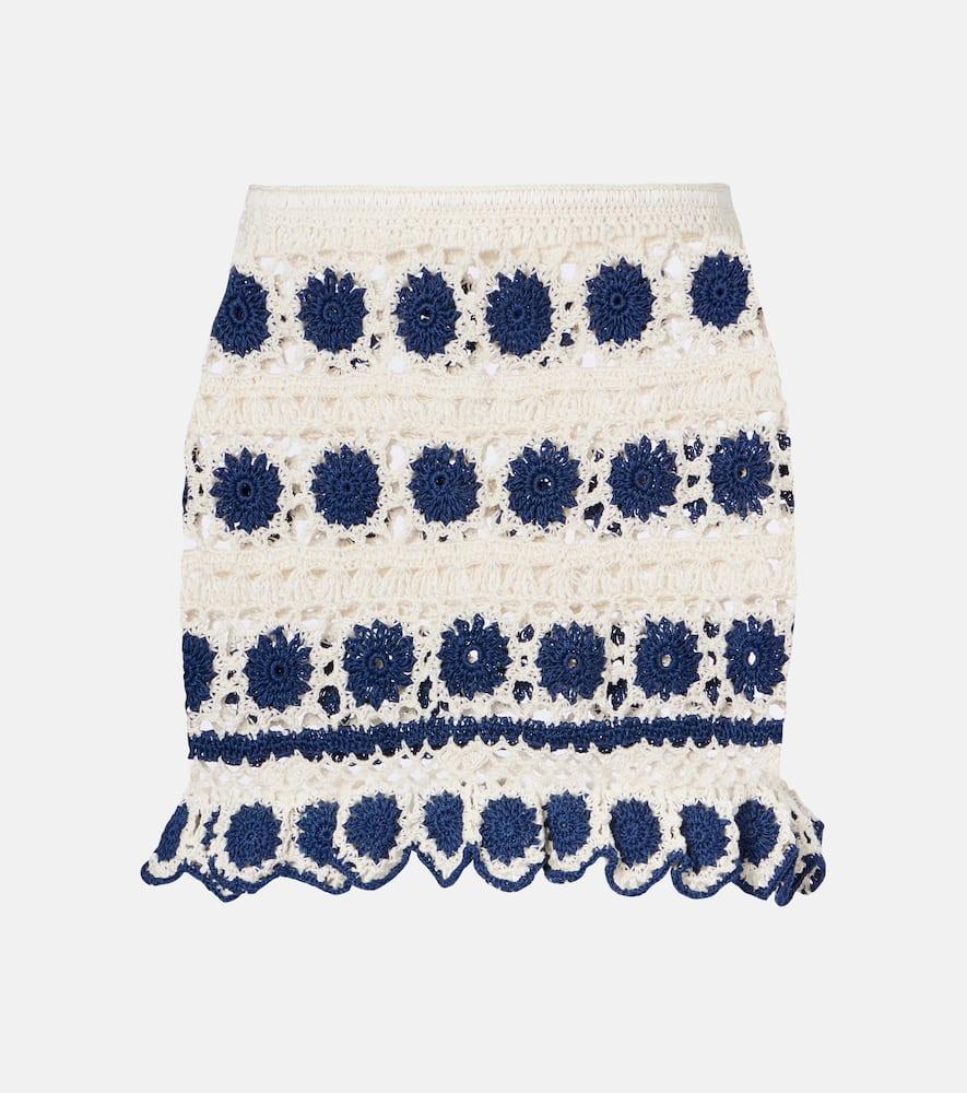 anna kosturova bouquette crochet cotton miniskirt