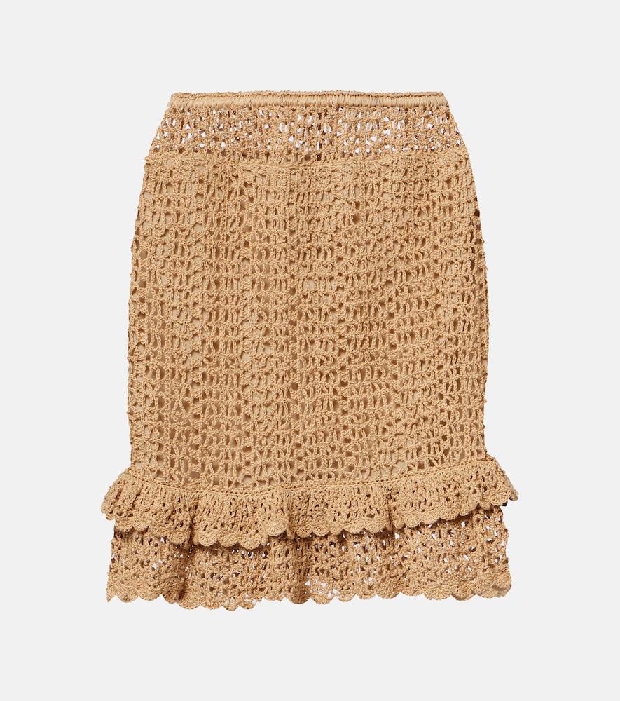 anna kosturova brigitte crochet cotton miniskirt