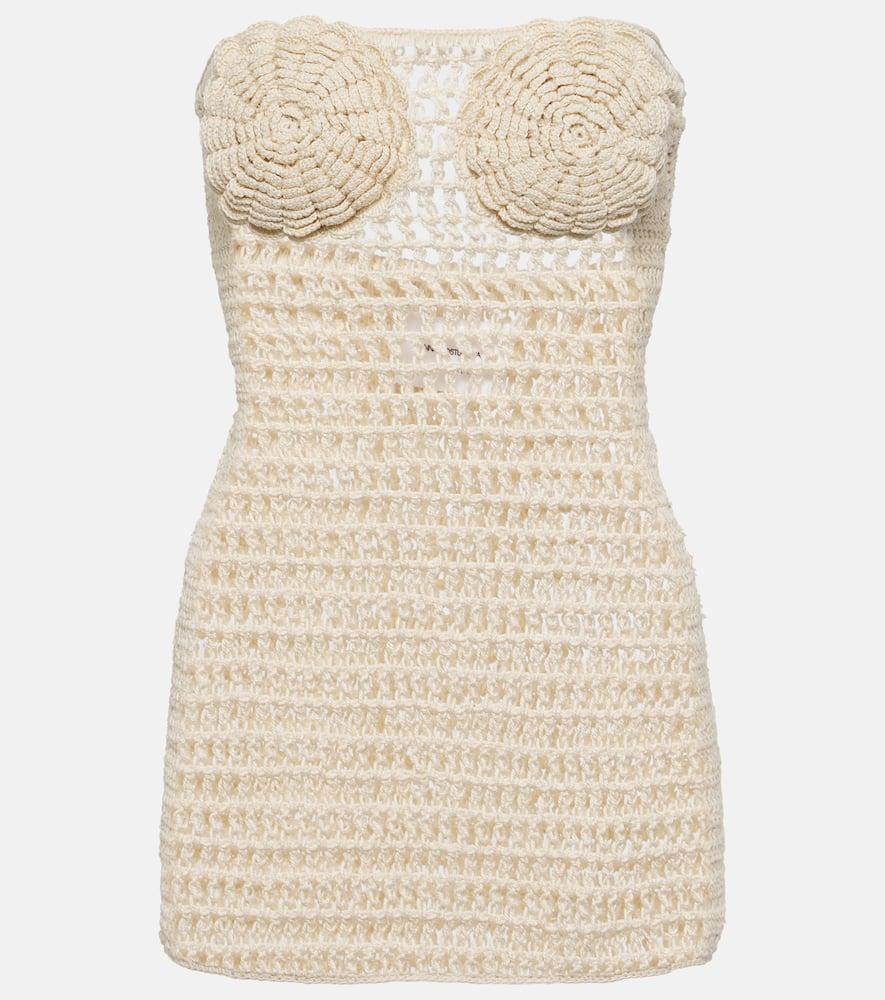 anna kosturova camellia cotton crochet bustier dress