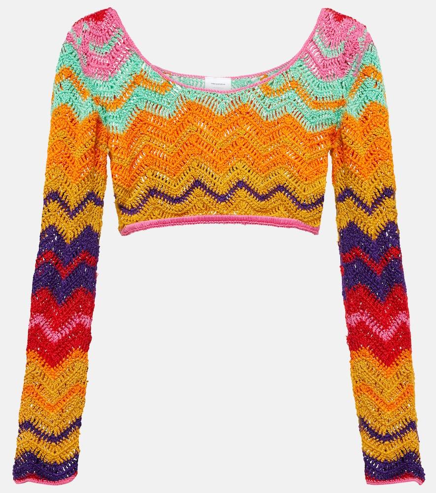 anna kosturova chevron crochet crop top