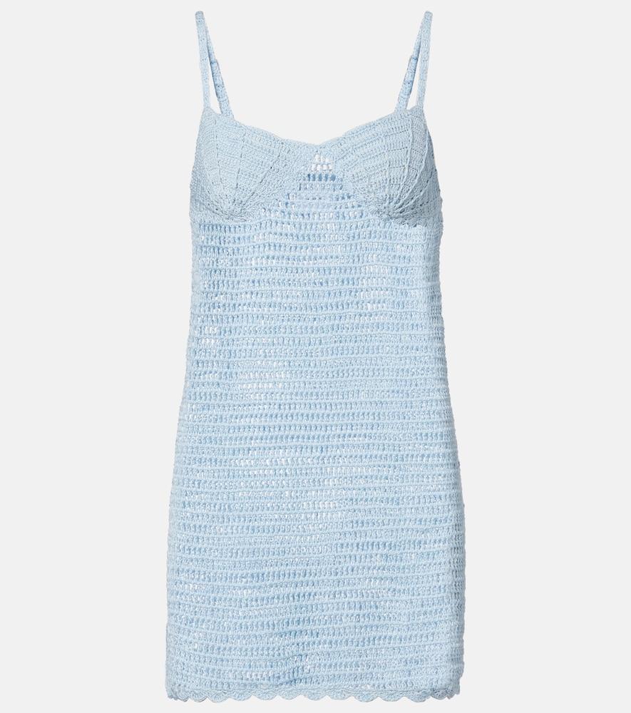 anna kosturova cotton crochet minidress