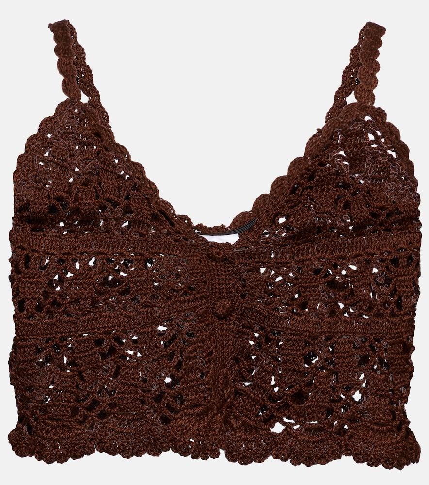 anna kosturova crochet cotton cropped top