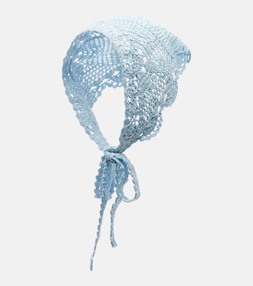 anna kosturova crochet cotton head scarf