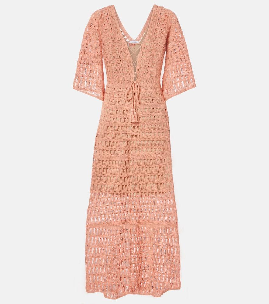 anna kosturova crochet cotton midi dress