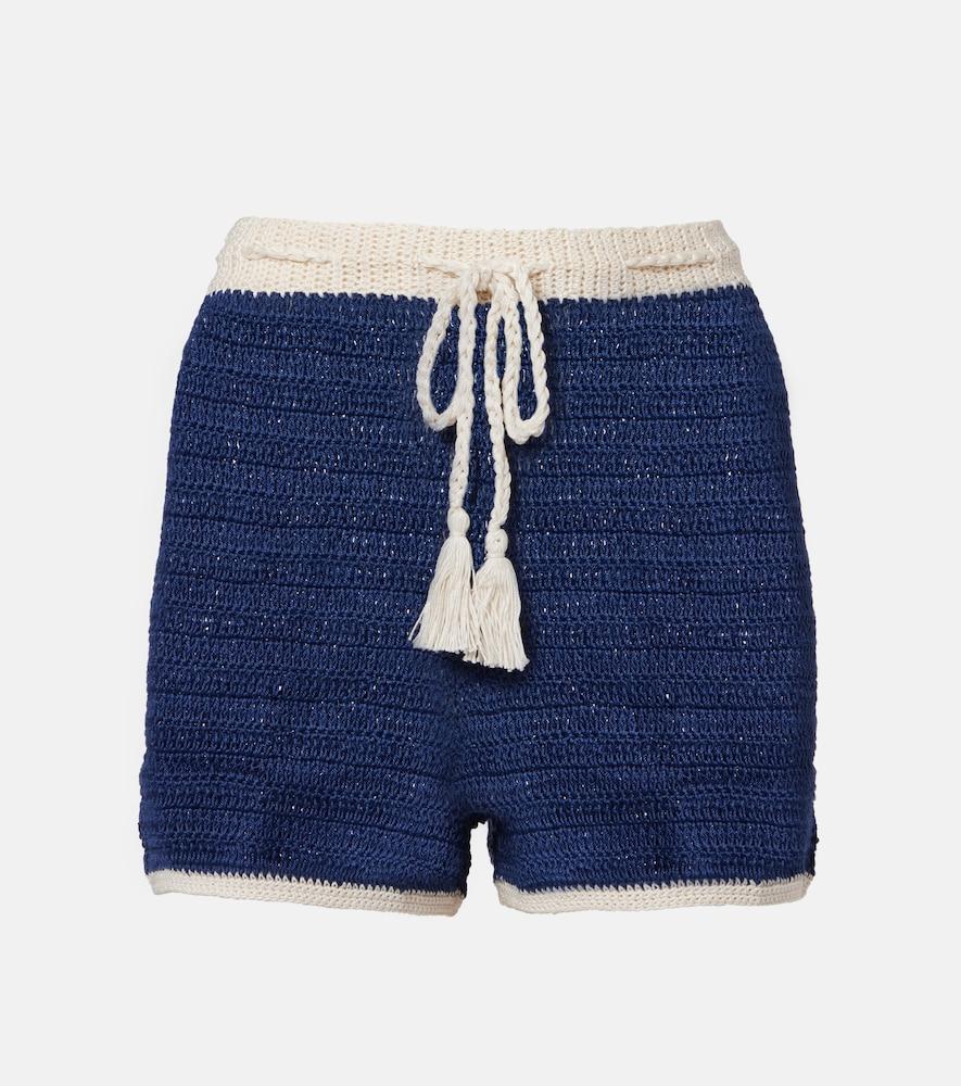 anna kosturova crochet cotton shorts